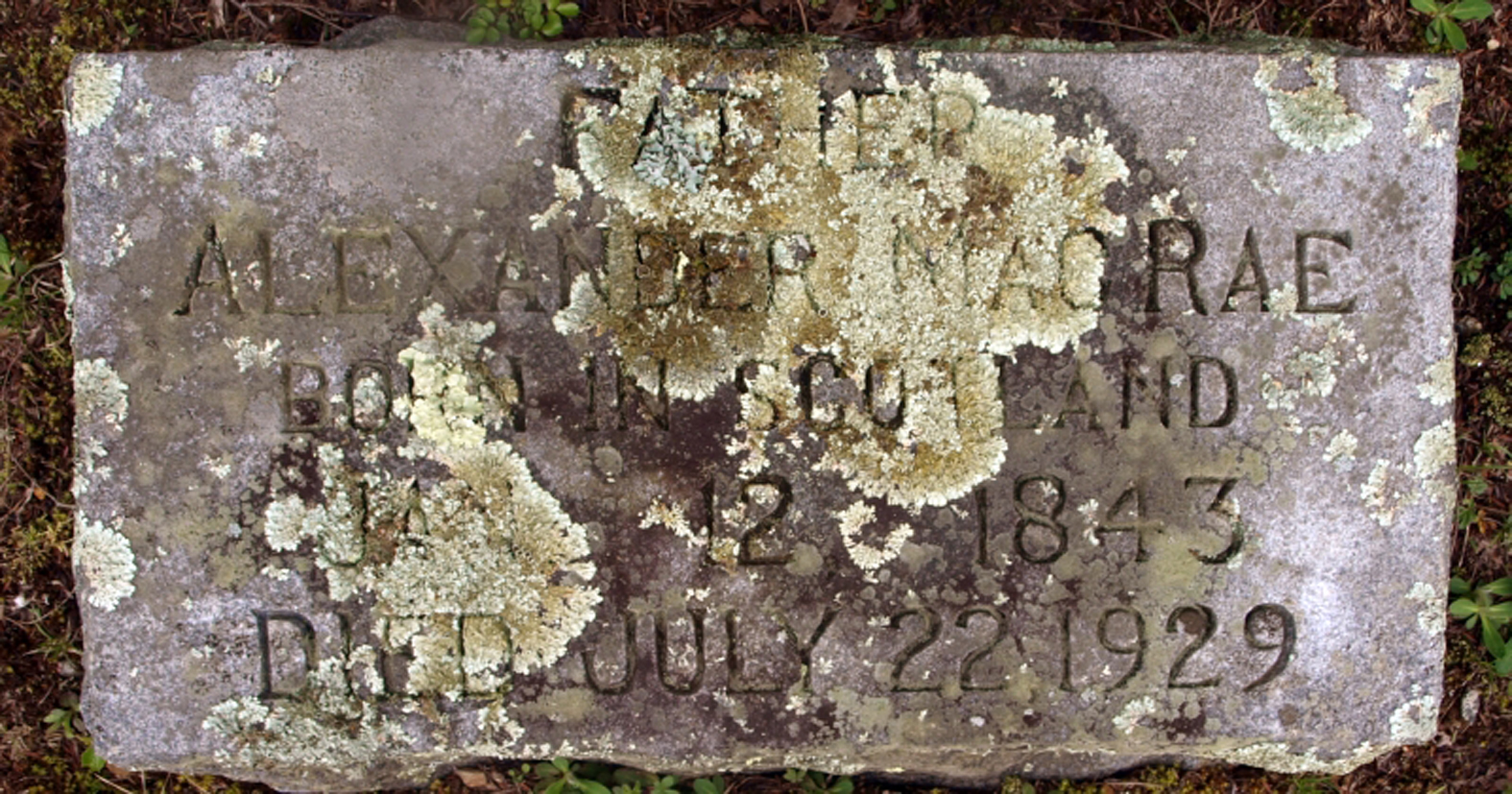 Photo of headstones/Alexander Macrae died 1929 MI Newland Cemetery, Avery County, North Carolina